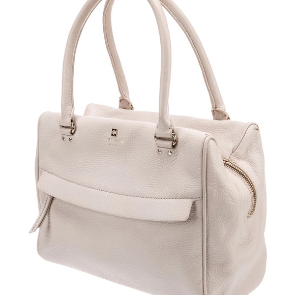 Kate SpadeCream Large Leather Satchel with Structured Shape and Gold Hardware - Picture 3 of 6